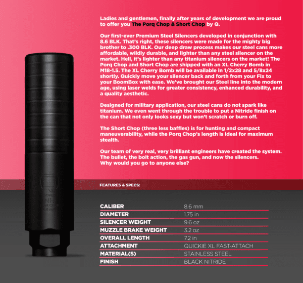 Q SHORT CHOP 8.6MM Silencer - Image 2